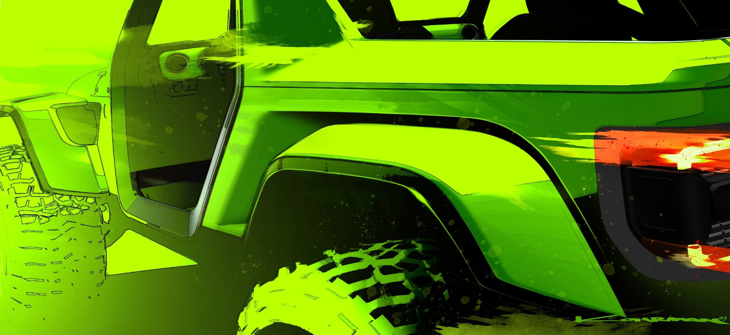 Trail time! The first Jeep® brand and Jeep Performance Parts by Mopar concept sketches hint at two of the several new concept vehicles heading to the 57th annual Easter Jeep Safari, scheduled for April 1-9, 2023 in Moab, Utah. One of which is set to conquer Moab’s tumultuous backcountry trails in absolute silence, and further highlights the Jeep brand’s vision of accomplishing Zero Emission Freedom.