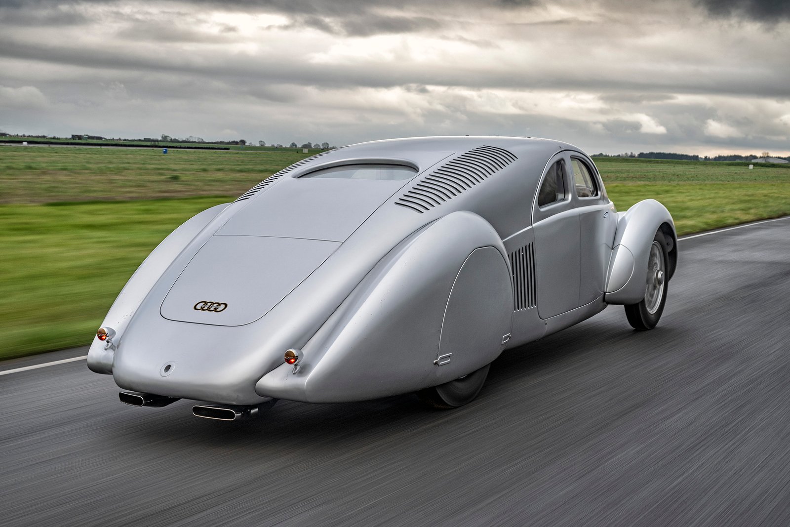 Imagined over 90 years ago, now brought to life: Audi Tradition presents the Auto Union Type 52 Schnellsportwagen at the Goodwood Festival of Speed 2024.