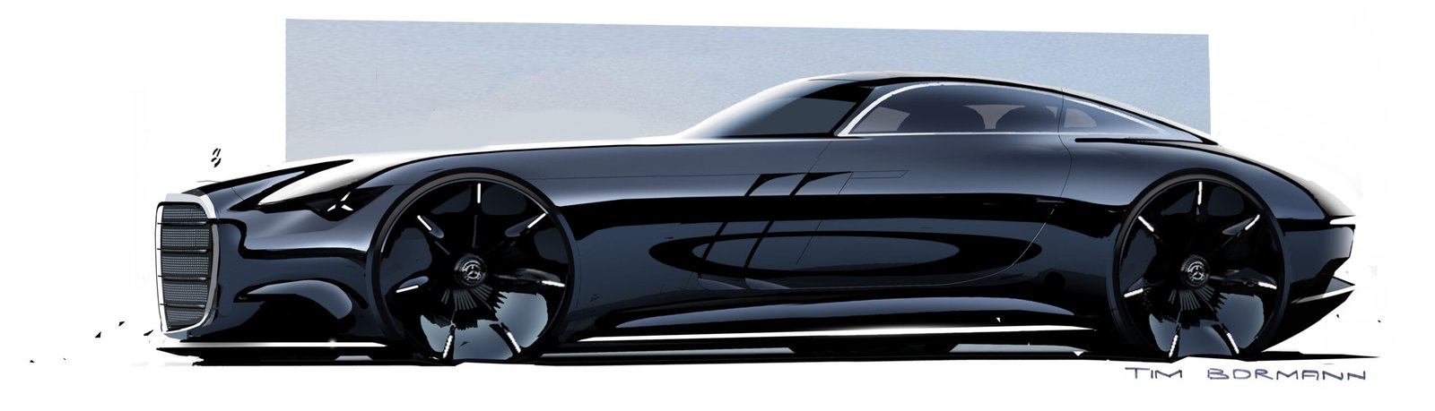 Design Skizzen des Mercedes-Benz Vision Iconic. 

Design sketches of the Mercedes-Benz Vision Iconic.